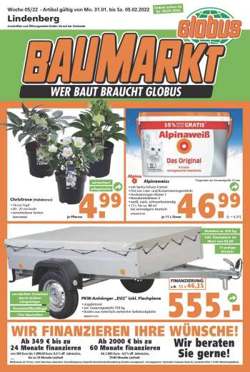 Prospekte Globus Baumarkt - 31.01.2022 - 5.02.2022.