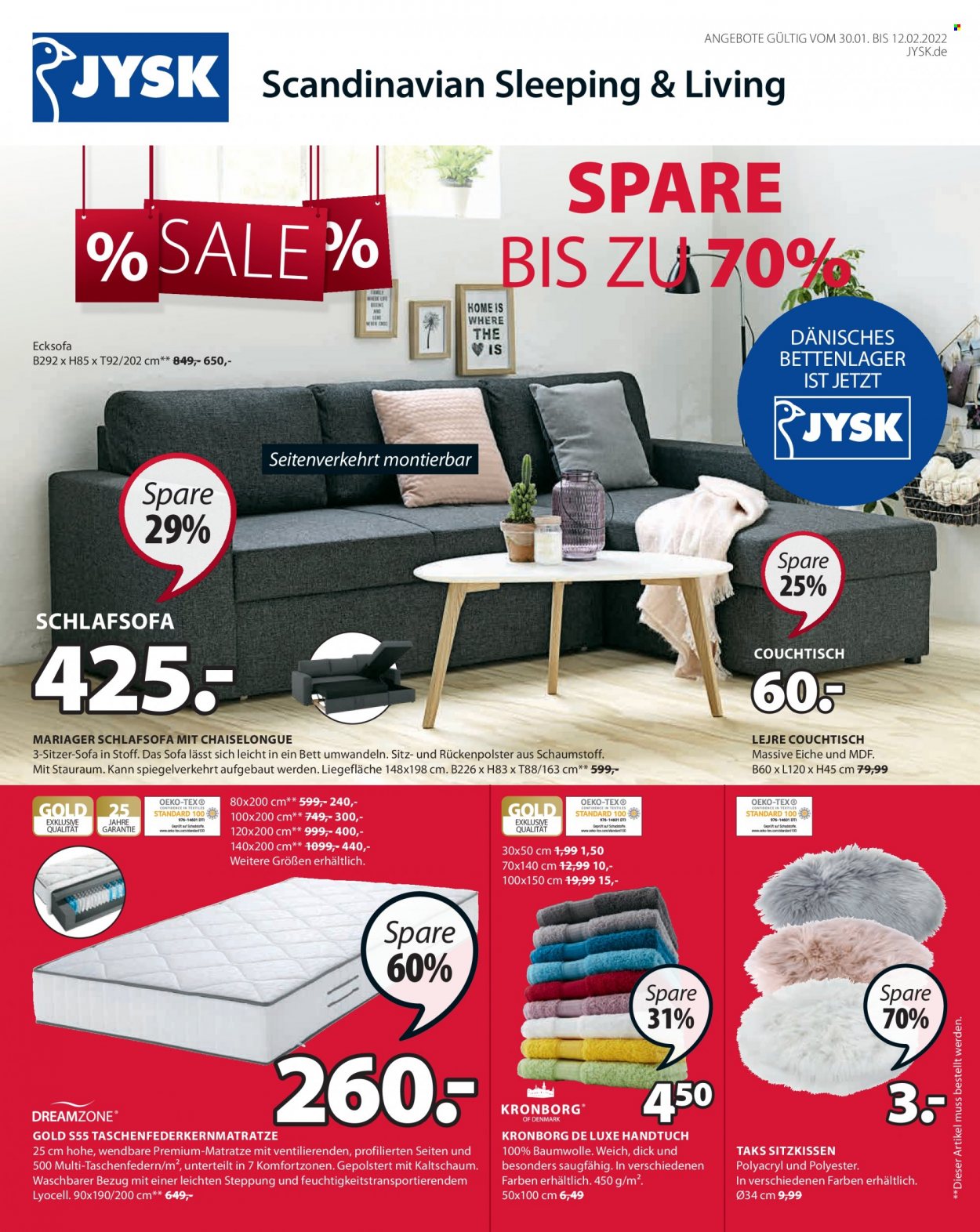 JYSK Prospekte  - 30.01.2022 - 12.02.2022. Seite 1