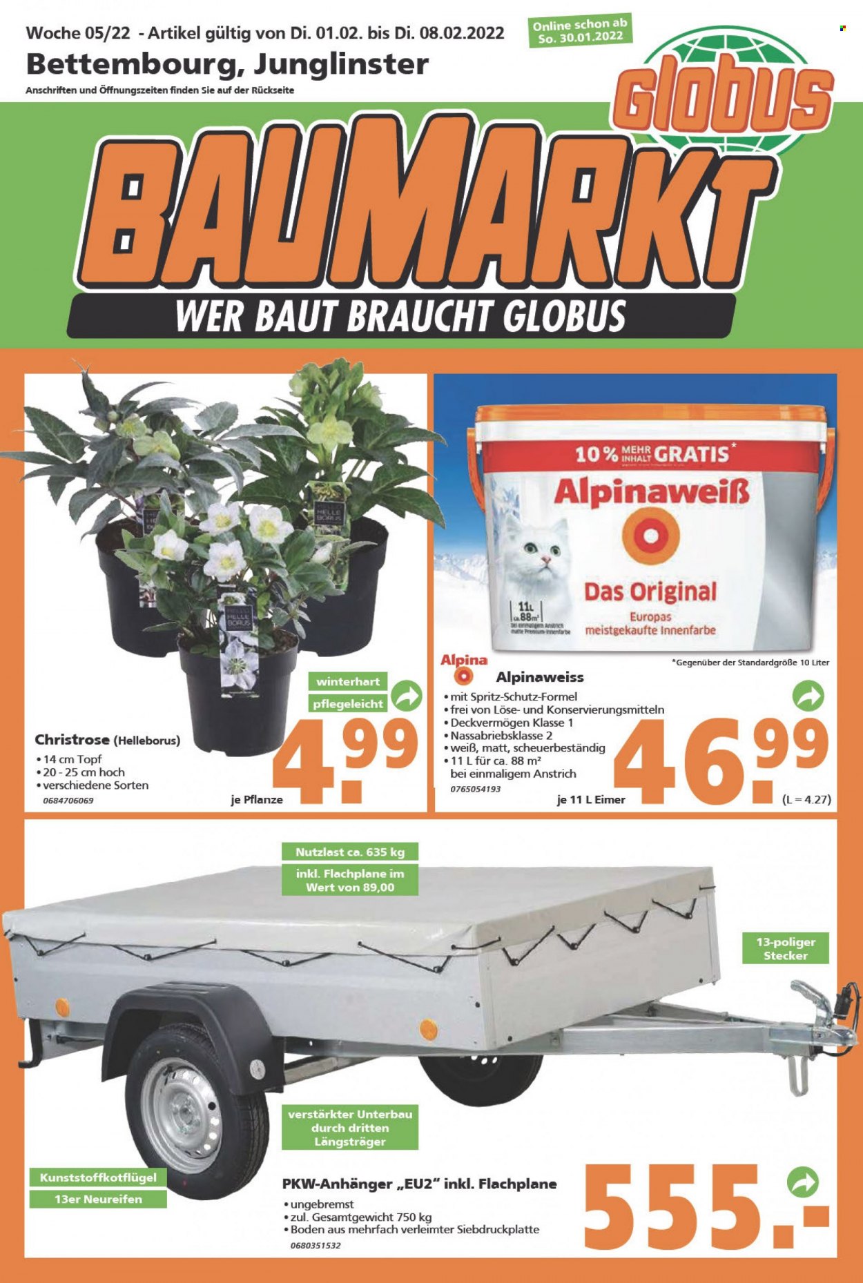 Globus Baumarkt Prospekte  - 1.02.2022 - 8.02.2022. Seite 1