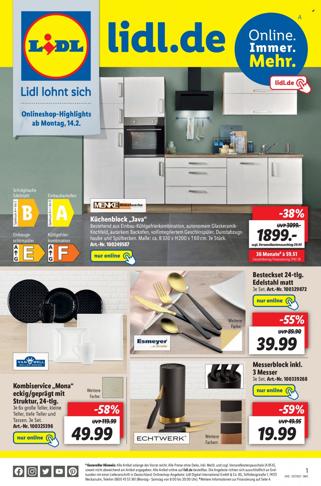 Lidl Prospekte  - 14.02.2022 - 20.02.2022. Seite 1