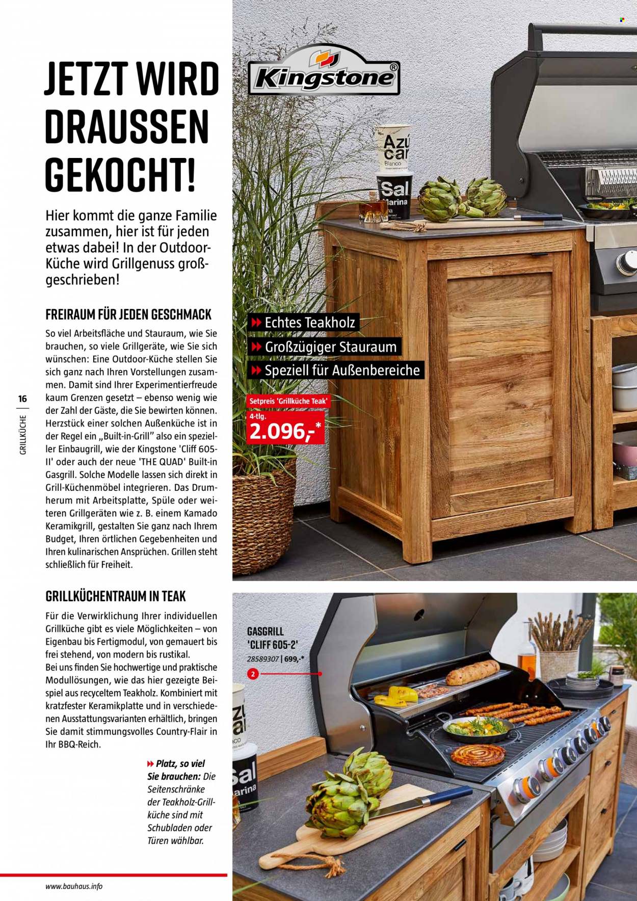 thumbnail - Prospekte Bauhaus - 6.02.2022 - 30.06.2022 - Produkte in Aktion - Küchen, Gasgrill. Seite 16.