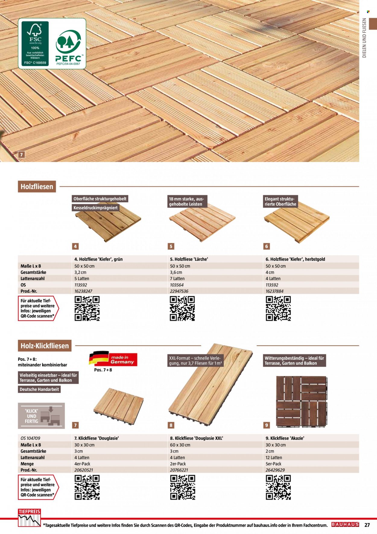 thumbnail - Prospekte Bauhaus - 6.02.2022 - 30.06.2022 - Produkte in Aktion - Holz. Seite 27.