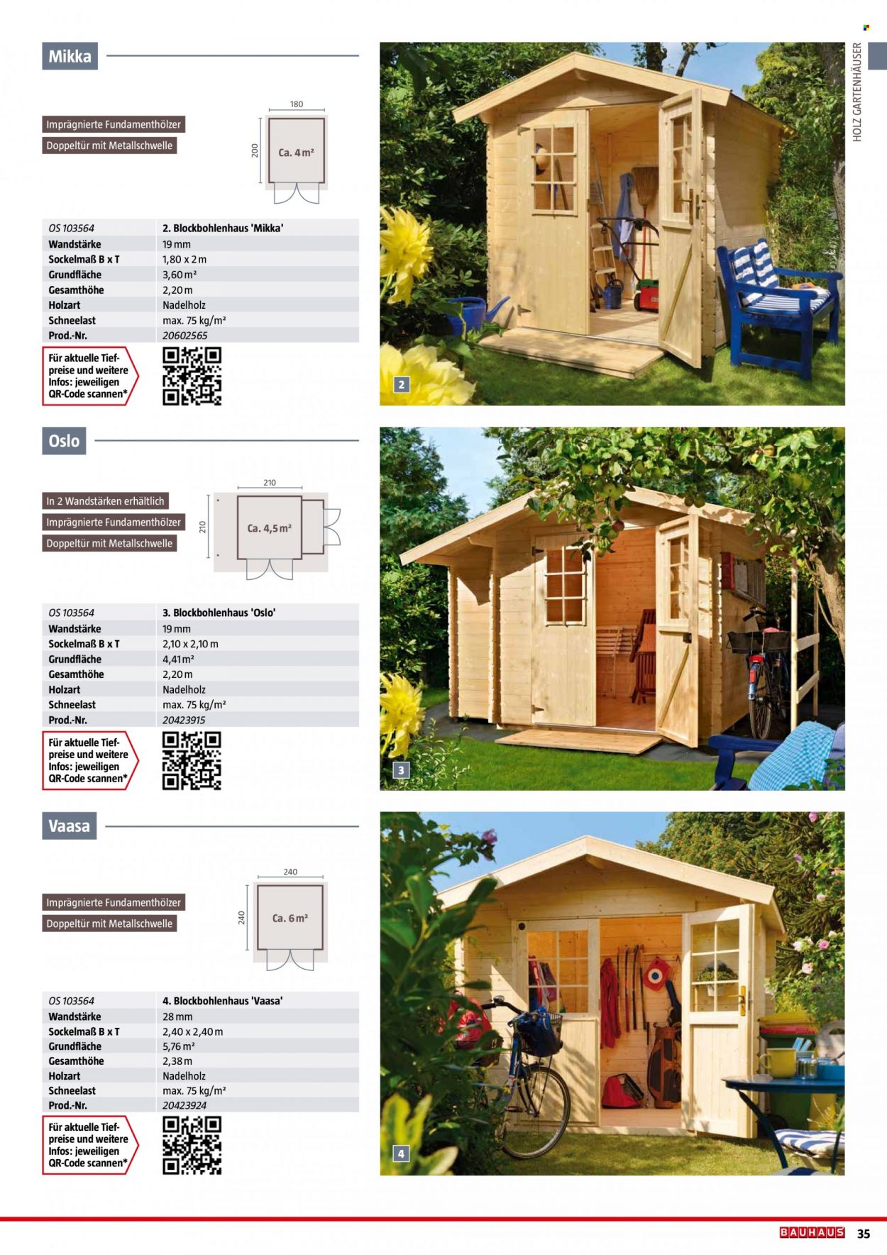 thumbnail - Prospekte Bauhaus - 6.02.2022 - 30.06.2022 - Produkte in Aktion - Holz, Gartenhaus. Seite 35.