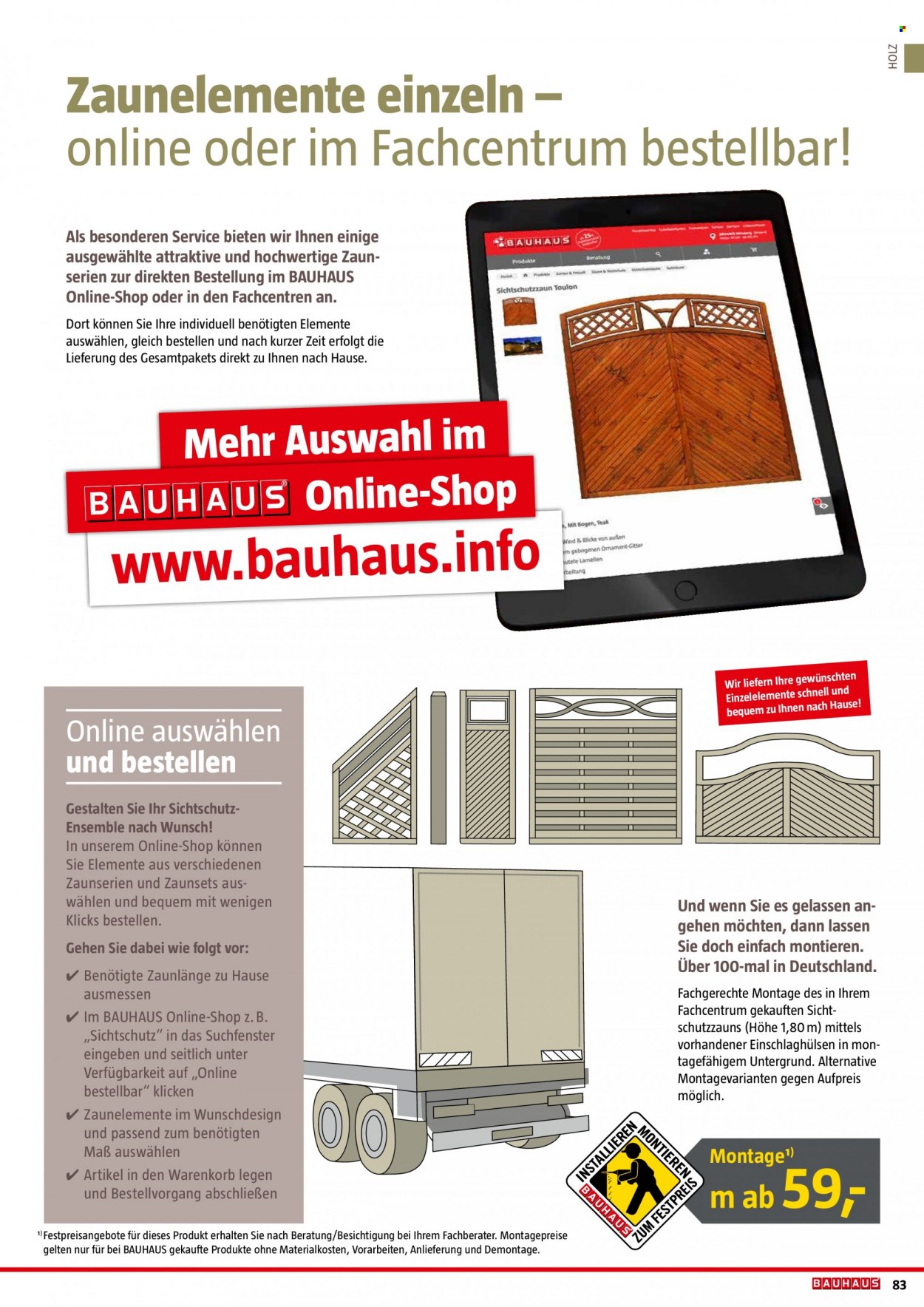 thumbnail - Prospekte Bauhaus - 6.02.2022 - 30.06.2022 - Produkte in Aktion - Holz. Seite 83.