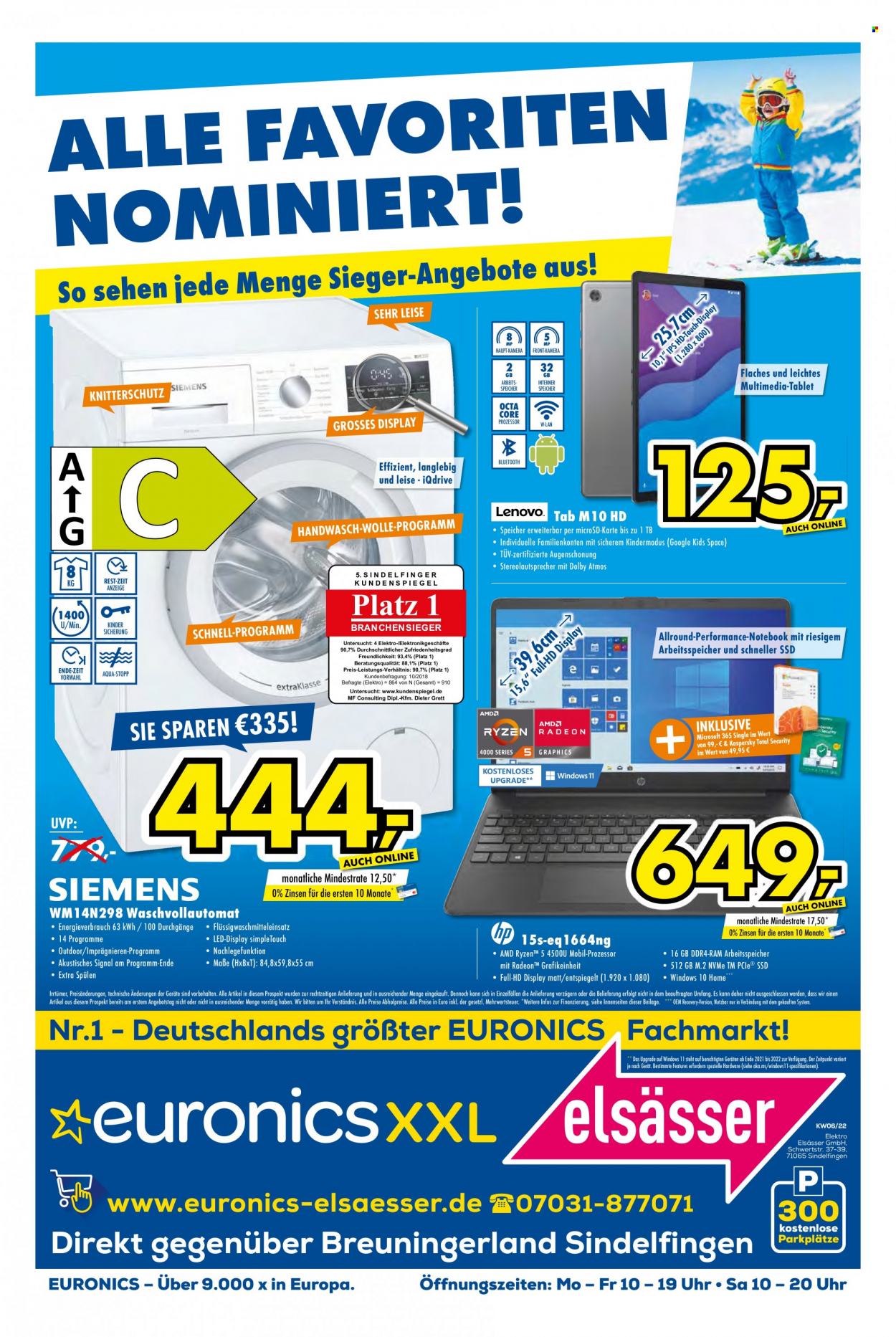 Euronics Prospekte  - 9.02.2022 - 15.02.2022. Seite 1