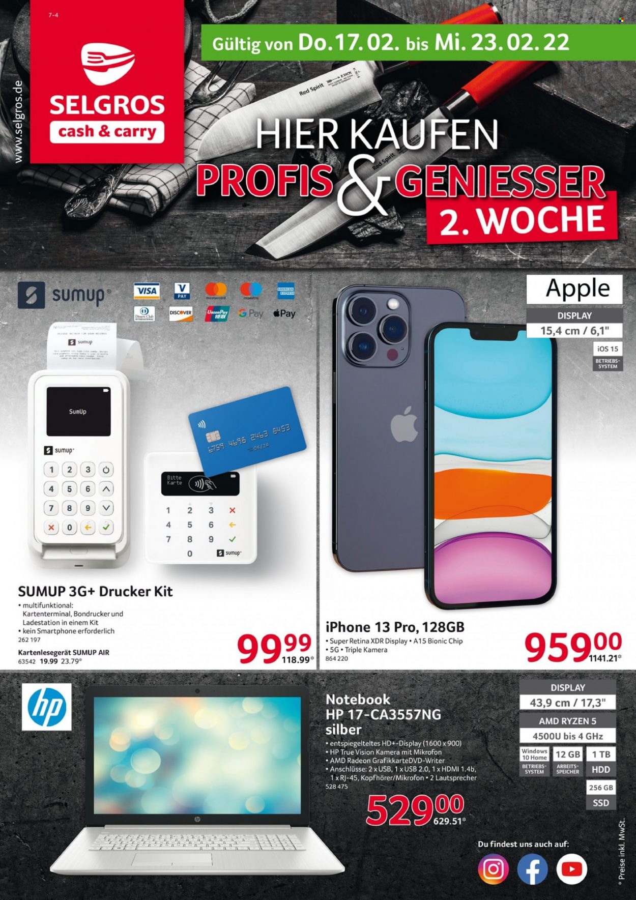 Selgros Prospekte  - 17.02.2022 - 23.02.2022. Seite 1