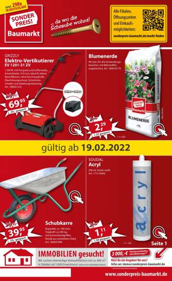 Prospekte Sonderpreis-Baumarkt - 19.02.2022 - 25.02.2022.