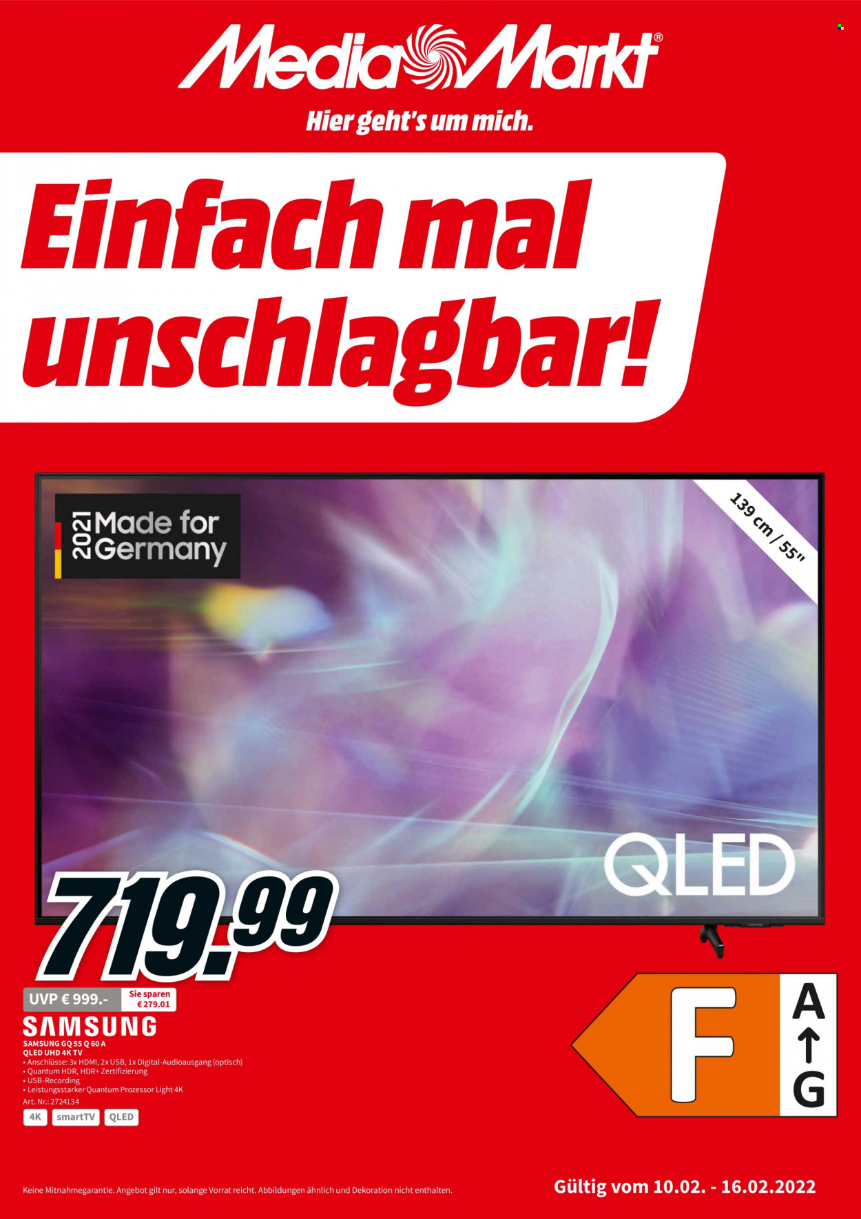 MediaMarkt Prospekte  - 10.02.2022 - 16.02.2022. Seite 1