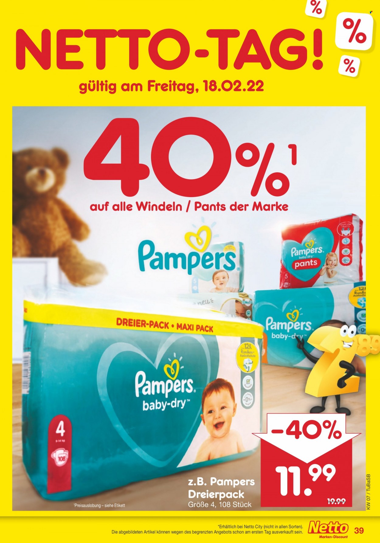 Netto Marken-Discount Prospekte  - 14.02.2022 - 19.02.2022. Seite 39