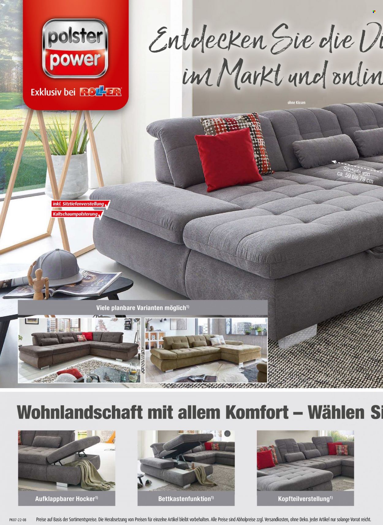 thumbnail - Prospekte Roller - 14.02.2022 - 31.07.2022 - Produkte in Aktion - Wohnlandschaft. Seite 8.
