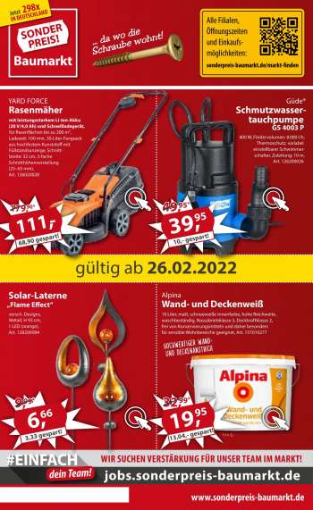 Prospekte Sonderpreis-Baumarkt - 26.02.2022 - 4.03.2022.
