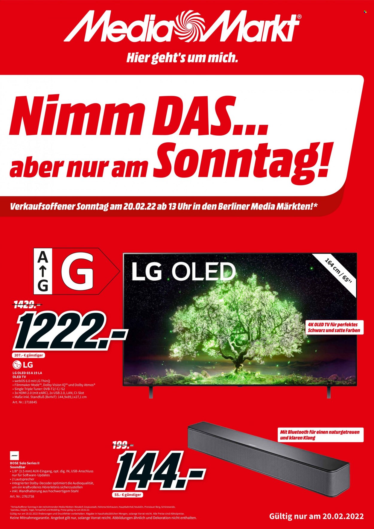 MediaMarkt Prospekte  - 20.02.2022 - 20.02.2022. Seite 1