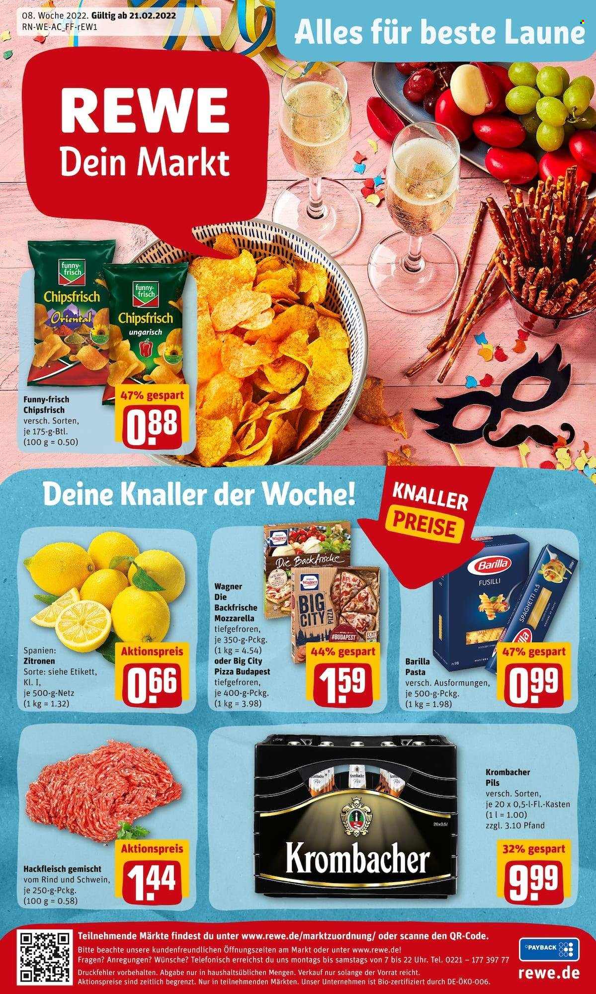 REWE Prospekte  - 21.02.2022 - 26.02.2022. Seite 1