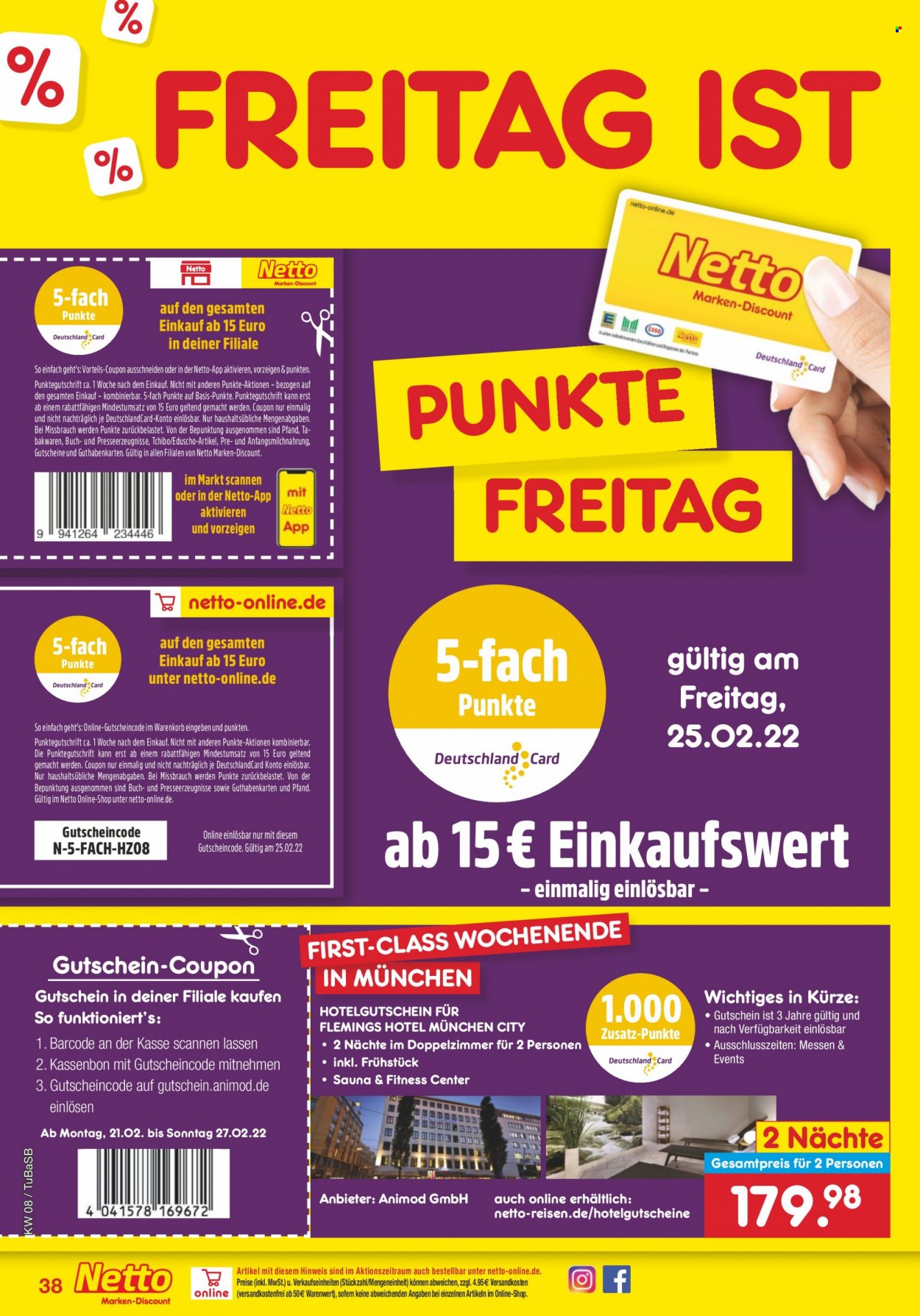 Netto Marken-Discount Prospekte  - 21.02.2022 - 26.02.2022. Seite 38