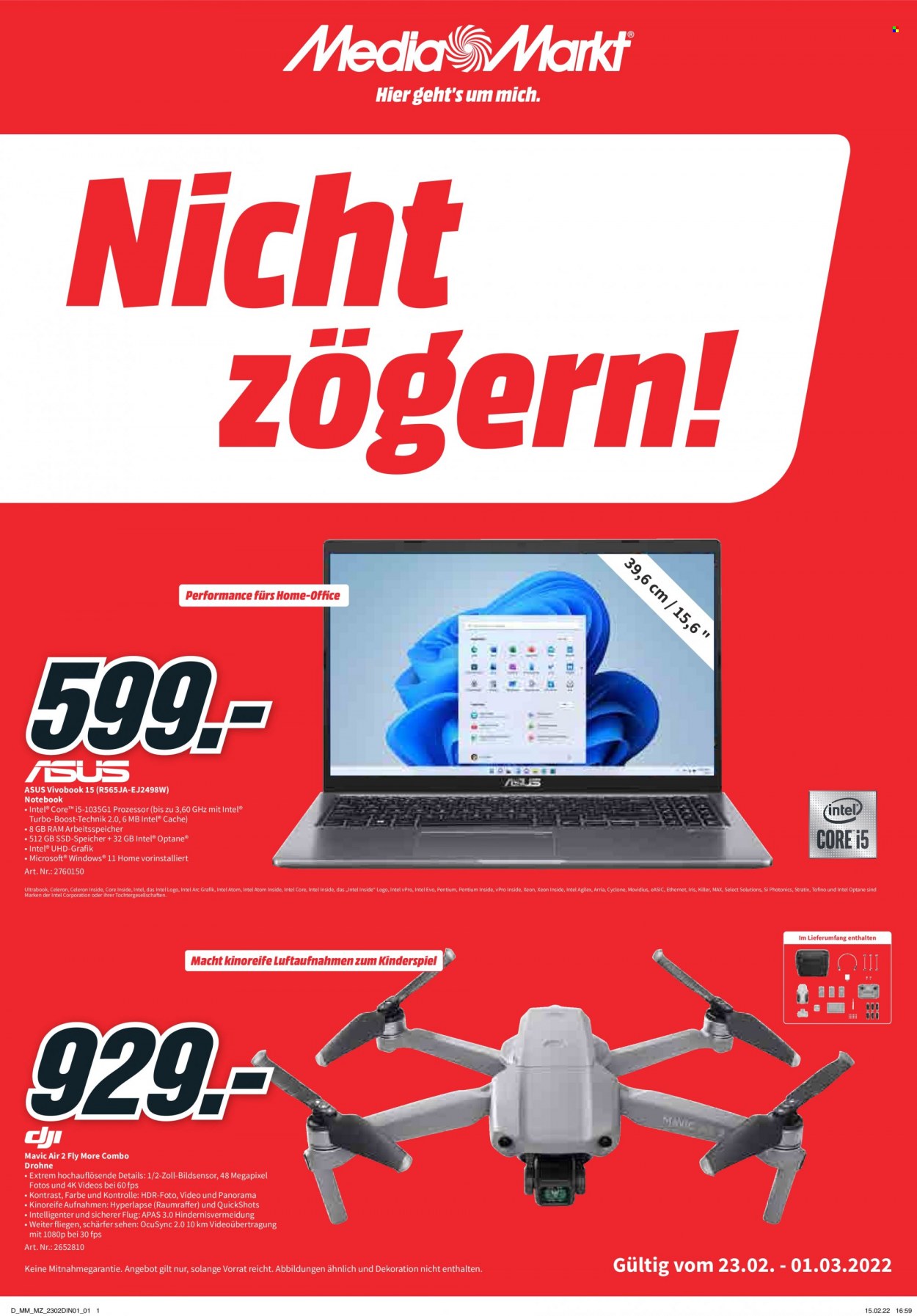 MediaMarkt Prospekte  - 23.02.2022 - 1.03.2022. Seite 1