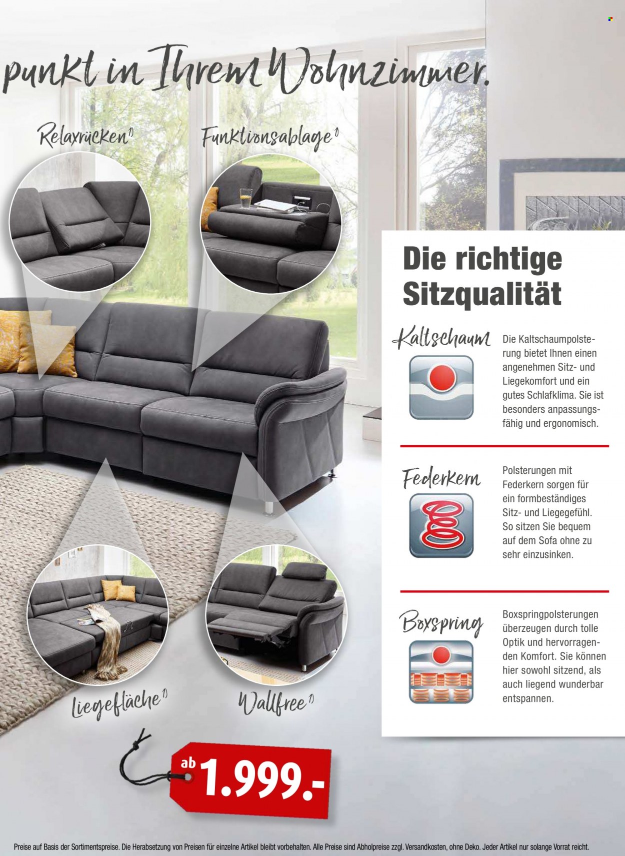 thumbnail - Prospekte Roller - 1.03.2022 - 30.06.2022 - Produkte in Aktion - Wohnlandschaft, Sofa. Seite 15.