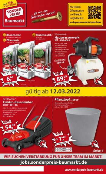 Prospekte Sonderpreis-Baumarkt - 12.03.2022 - 18.03.2022.