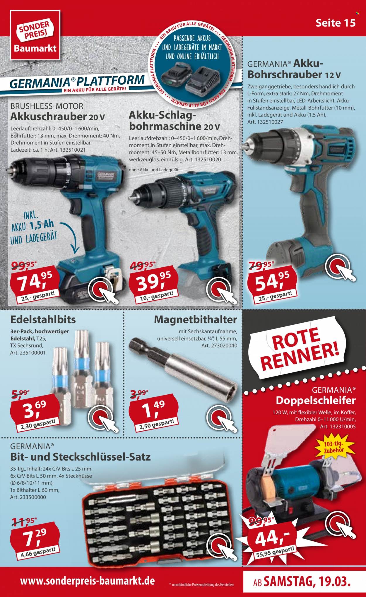 Sonderpreis-Baumarkt Prospekte  - 19.03.2022 - 25.03.2022. Seite 15