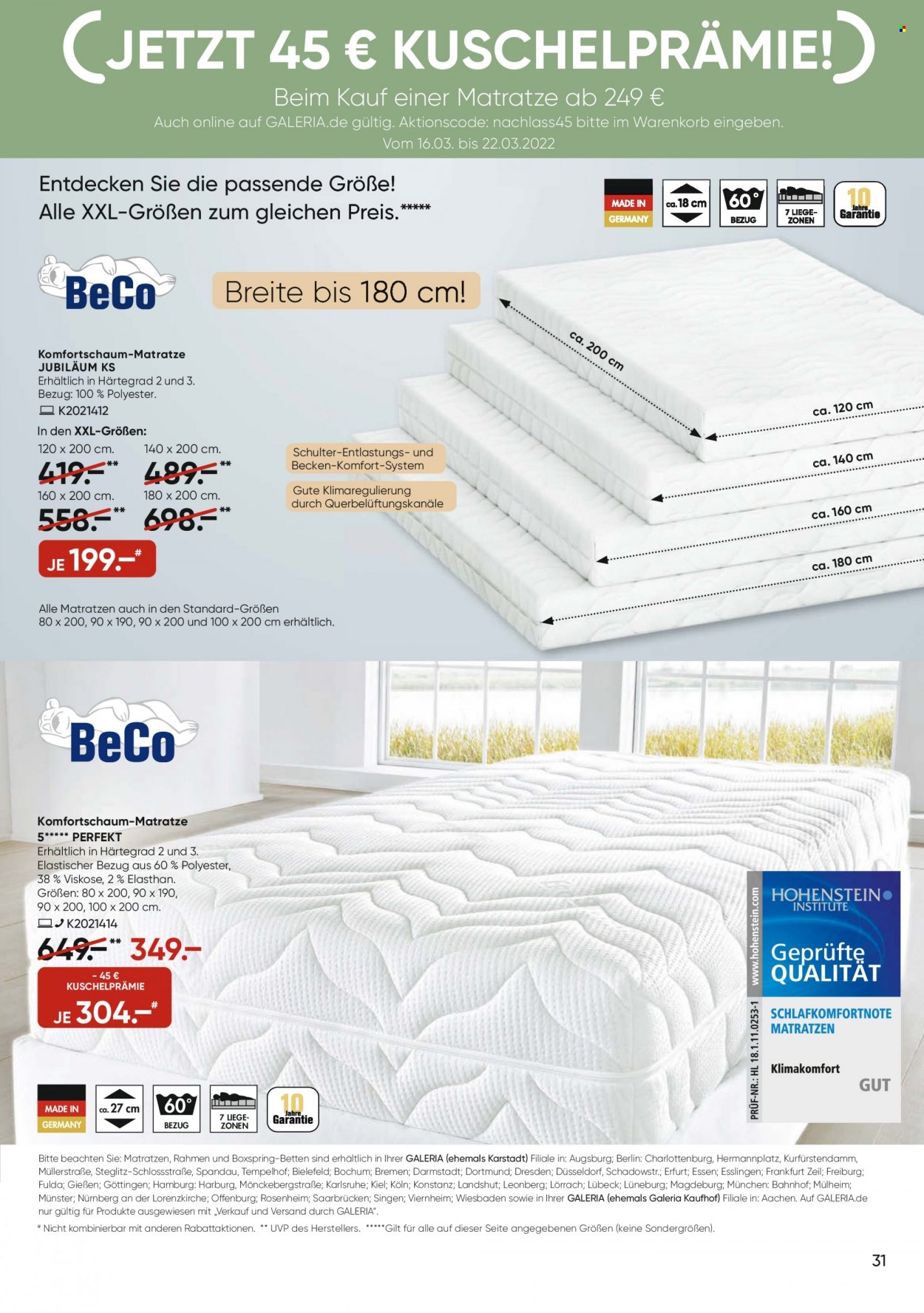 GALERIA Karstadt Kaufhof Prospekte  - 16.03.2022 - 22.03.2022. Seite 31