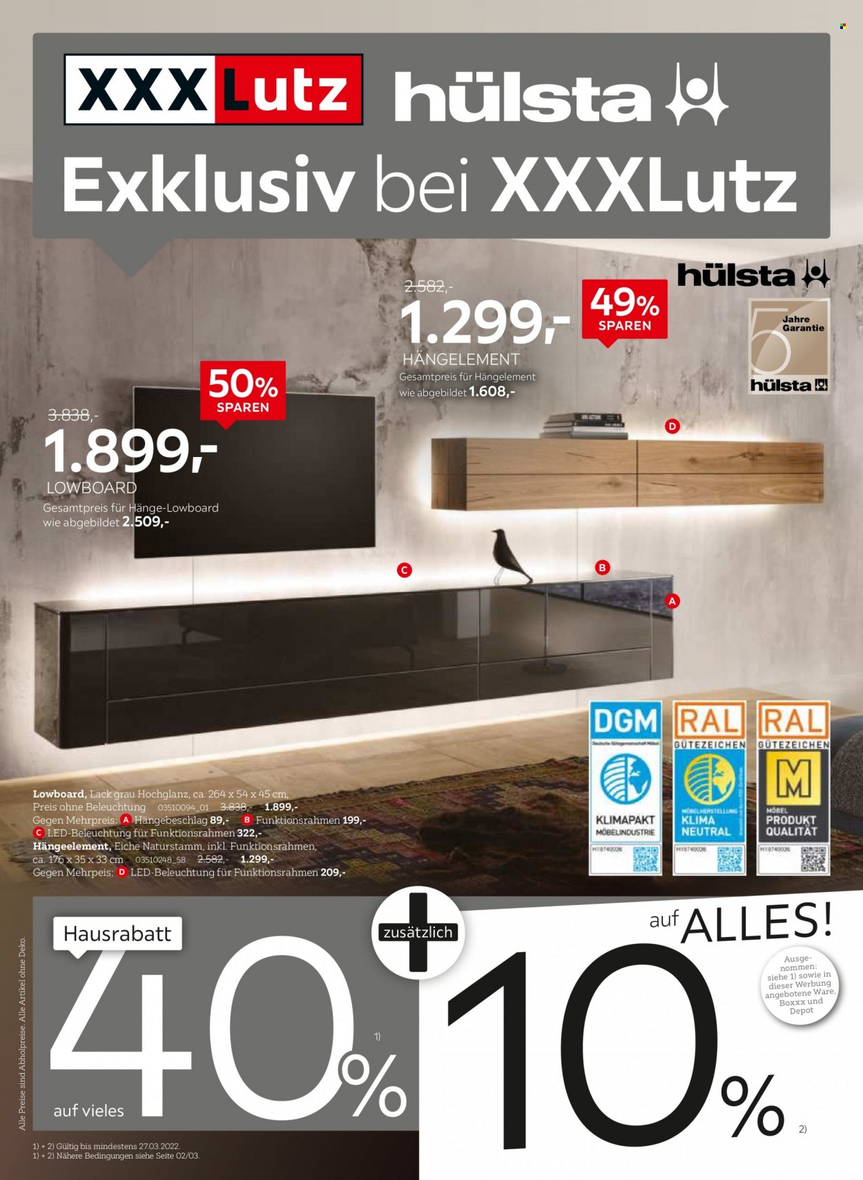 XXXLutz Prospekte  - 14.03.2022 - 27.03.2022. Seite 1