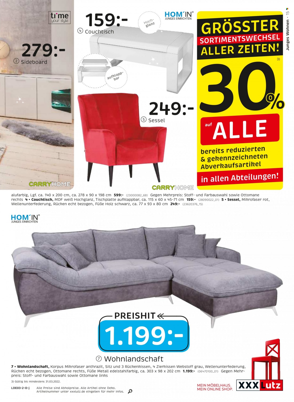 XXXLutz Prospekte  - 14.03.2022 - 31.03.2022. Seite 15