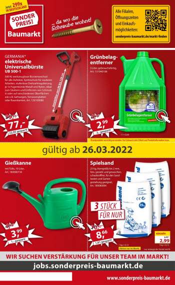Prospekte Sonderpreis-Baumarkt - 26.03.2022 - 1.04.2022.