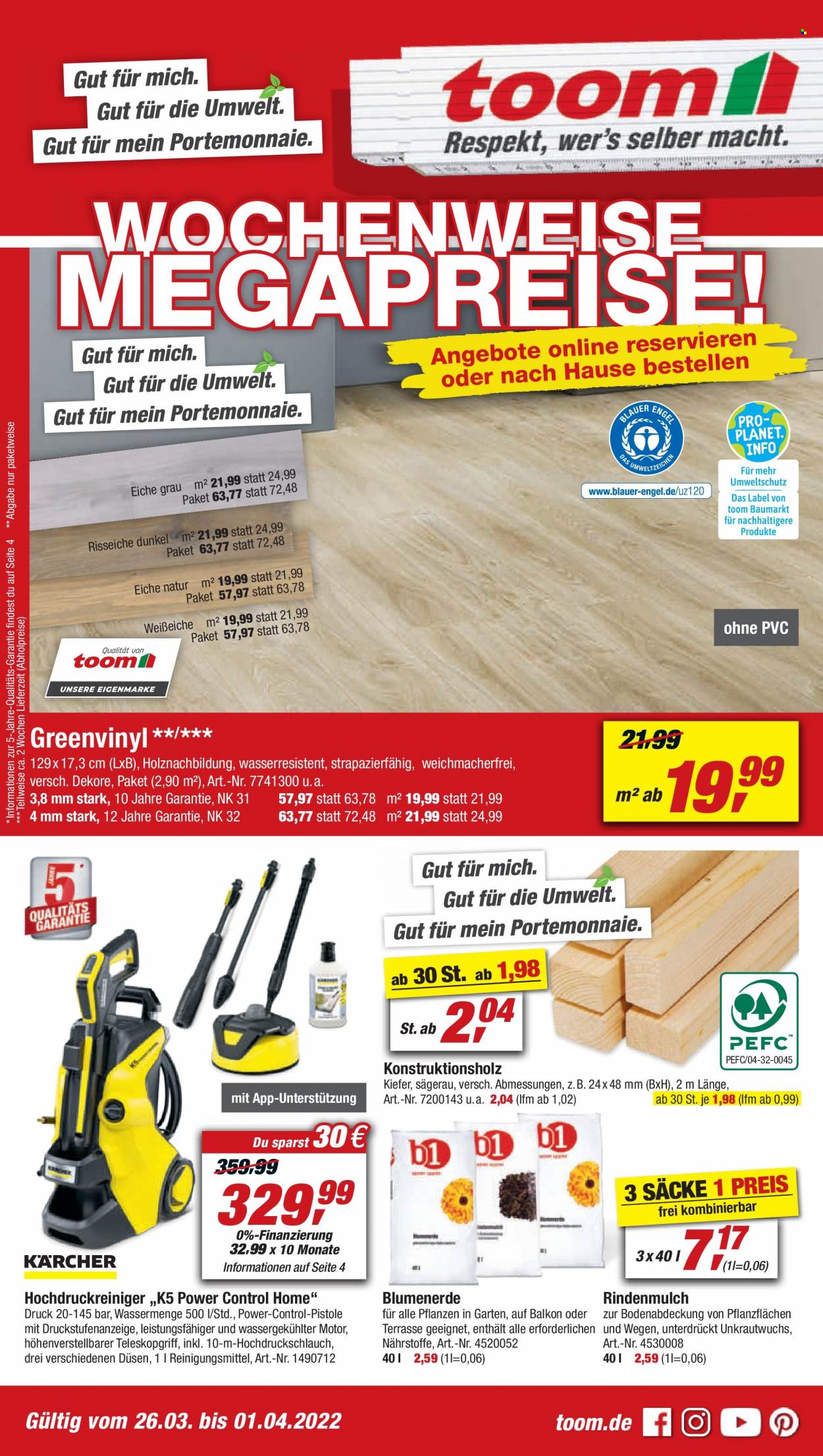 toom Baumarkt Prospekte  - 26.03.2022 - 1.04.2022. Seite 1