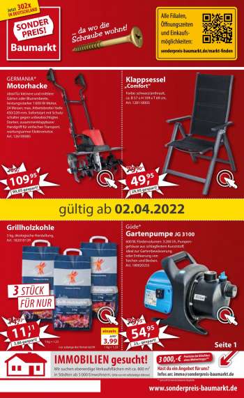 Prospekte Sonderpreis-Baumarkt - 2.04.2022 - 8.04.2022.