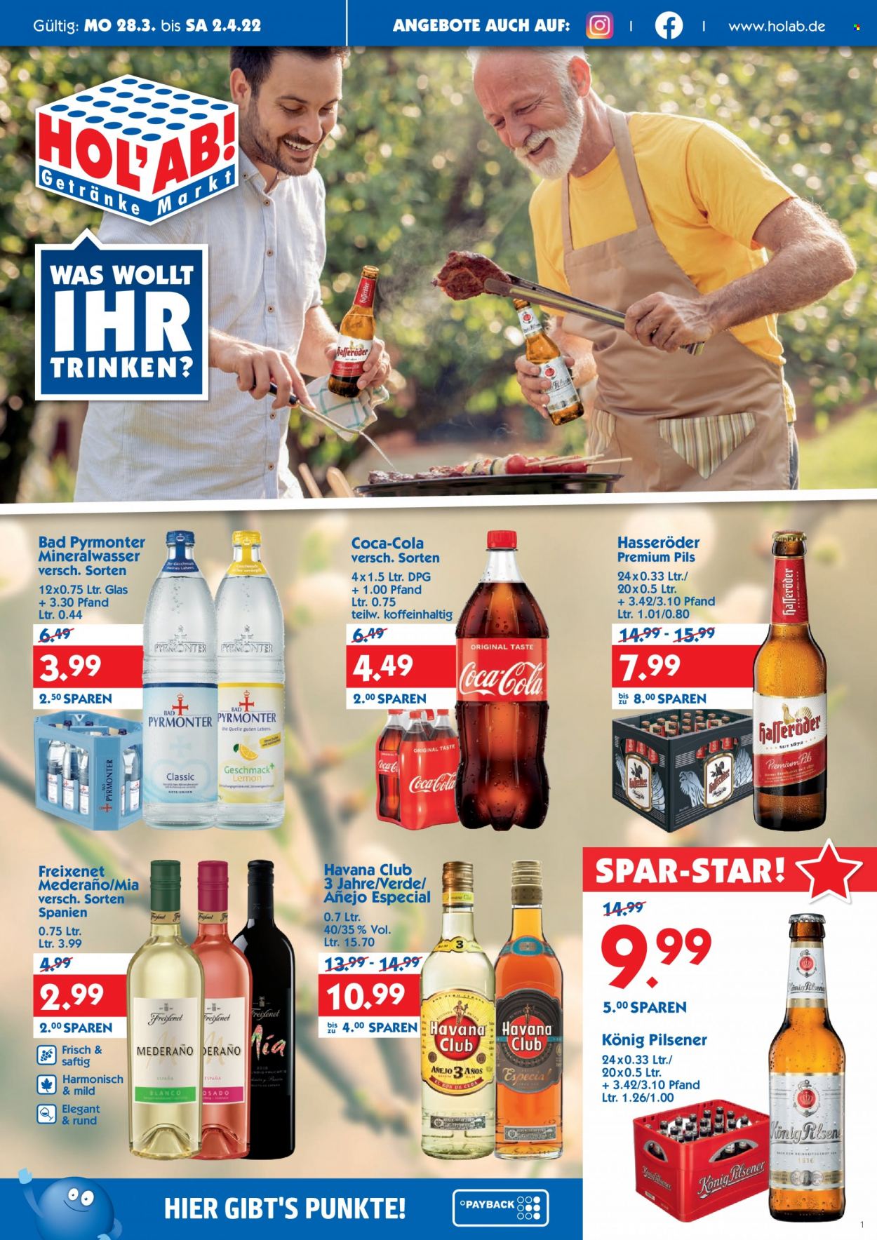 Hol'ab! Getränkemarkt Prospekte  - 28.03.2022 - 2.04.2022. Seite 1