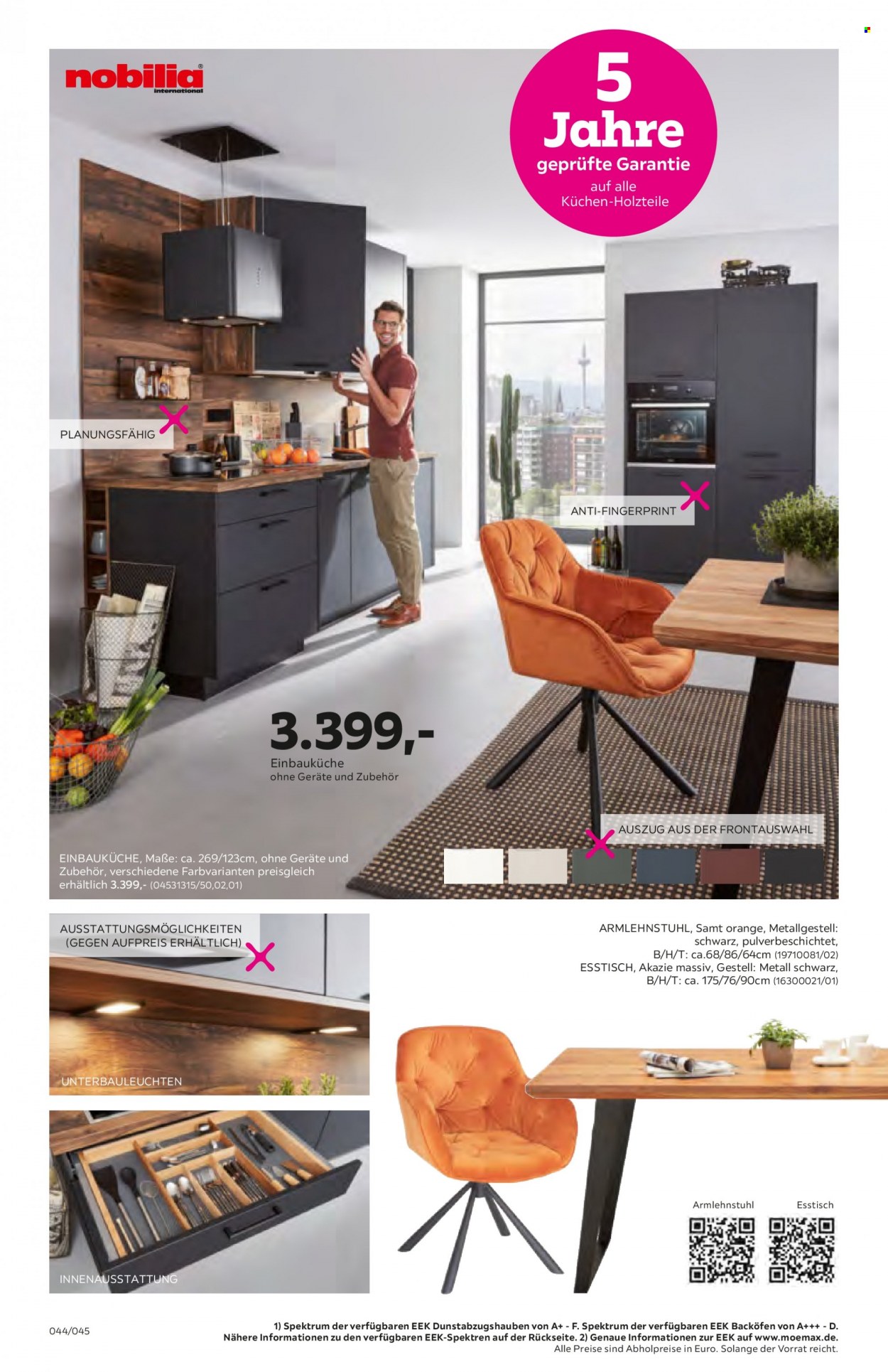thumbnail - Prospekte mömax - 25.01.2022 - 28.02.2023 - Produkte in Aktion - Spektrum, Einbauküche, Küchen, Esstisch. Seite 44.