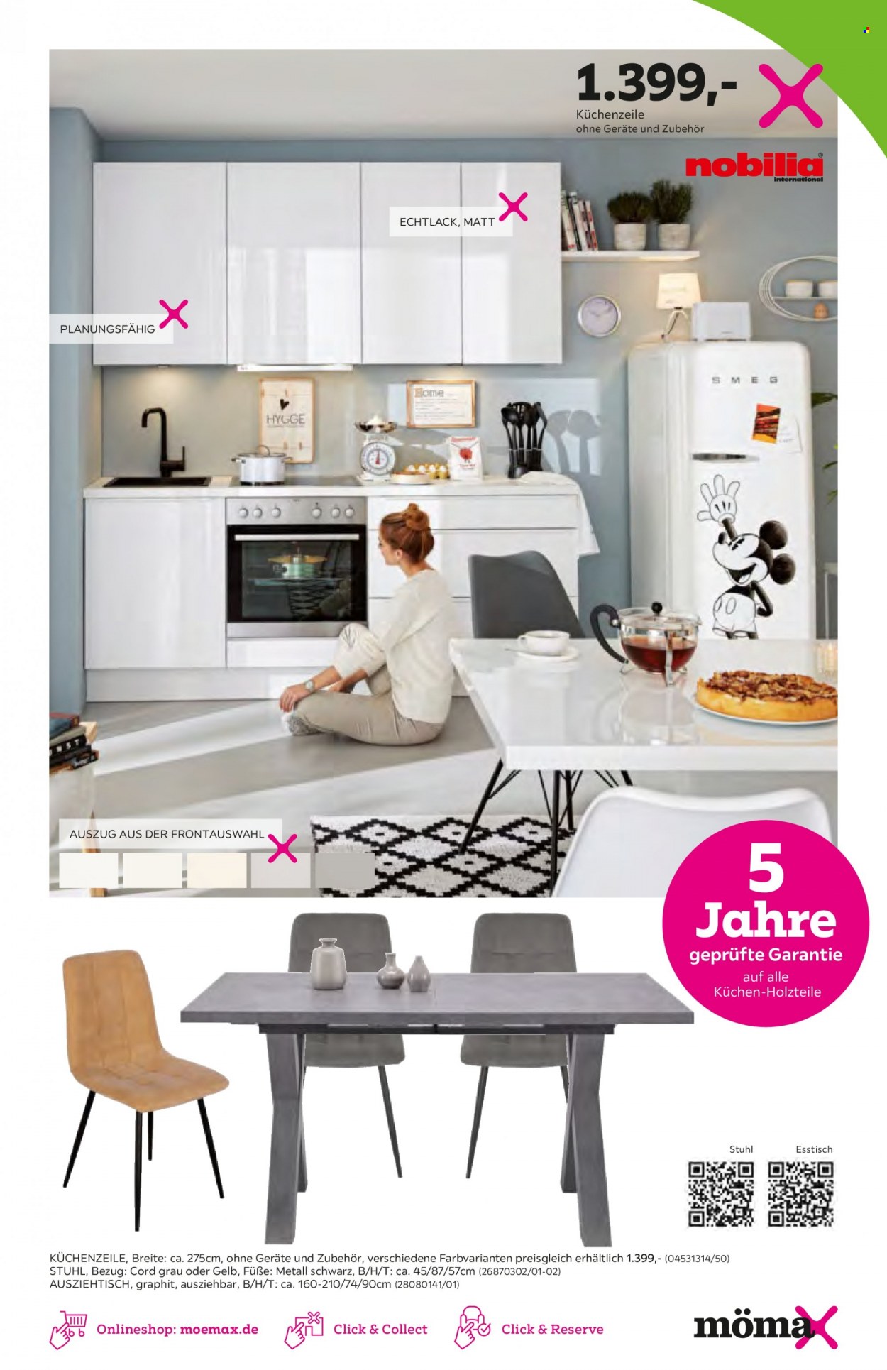thumbnail - Prospekte mömax - 25.01.2022 - 28.02.2023 - Produkte in Aktion - Stuhl, Küchenzeile, Küchen, Esstisch. Seite 47.