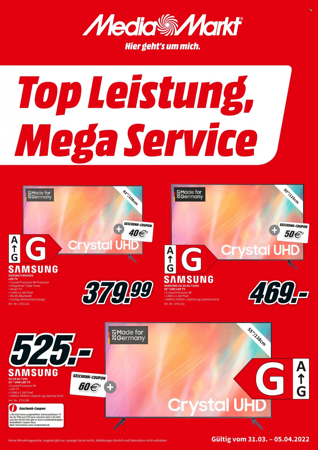 MediaMarkt Prospekte  - 31.03.2022 - 5.04.2022. Seite 1