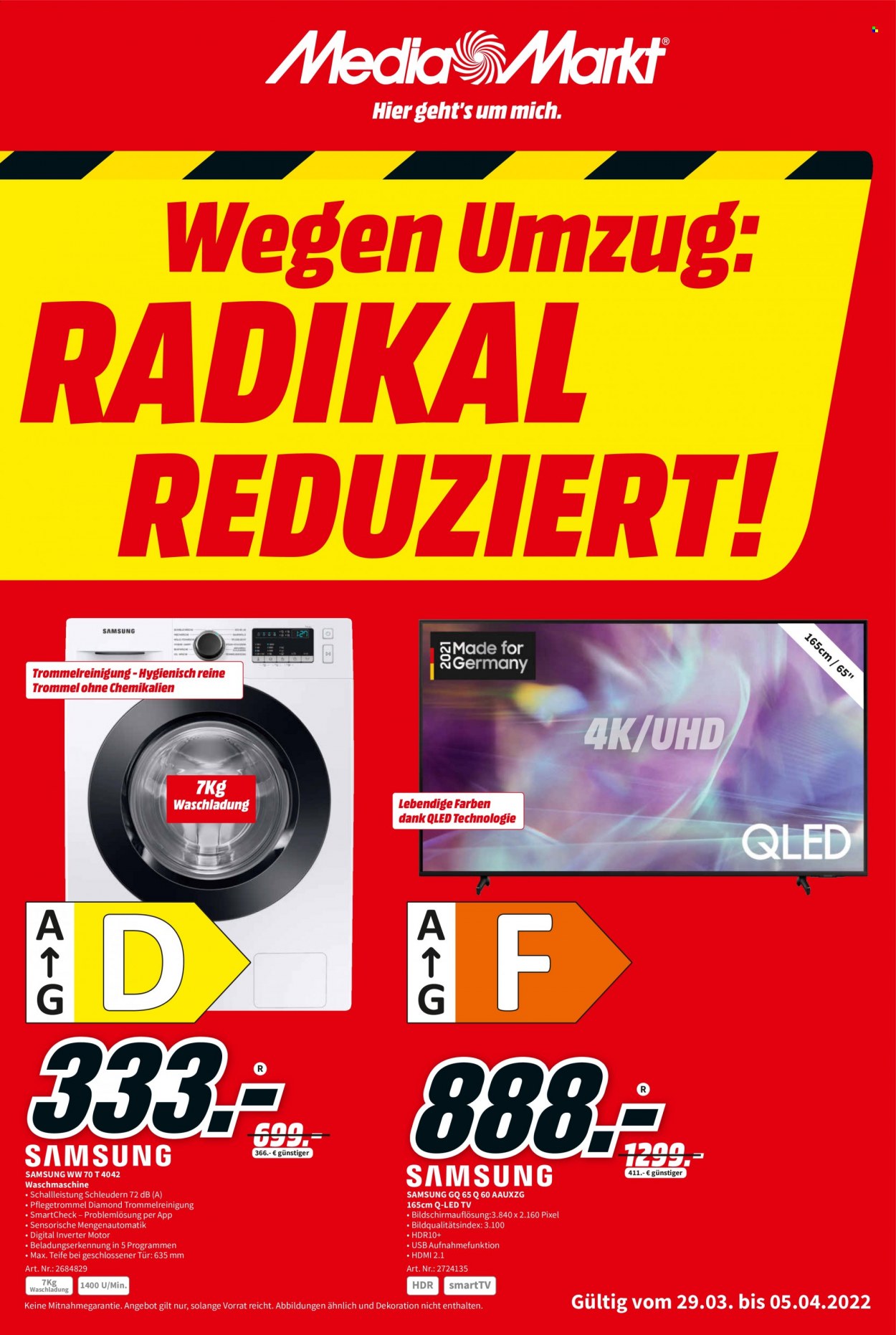 MediaMarkt Prospekte  - 29.03.2022 - 5.04.2022. Seite 1