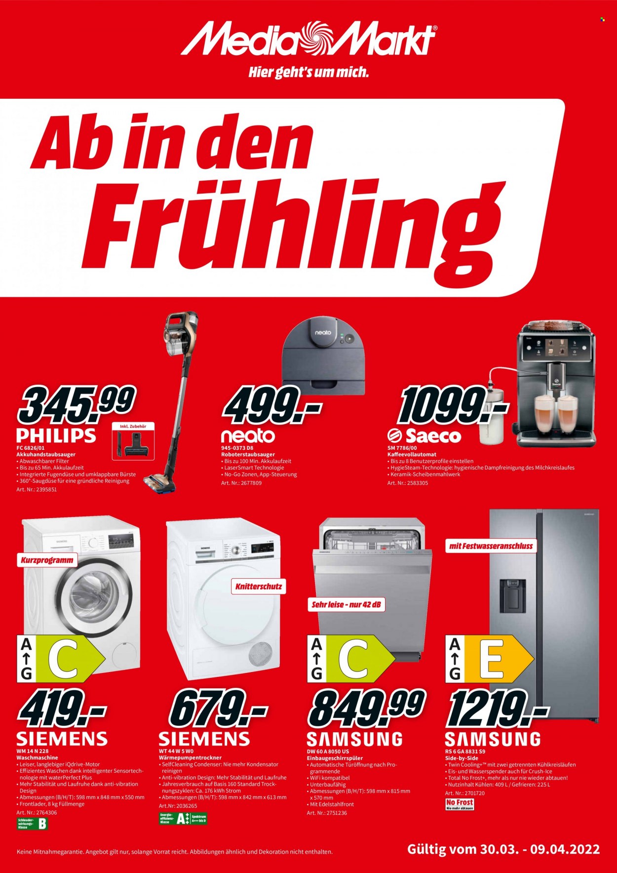 MediaMarkt Prospekte  - 30.03.2022 - 9.04.2022. Seite 1
