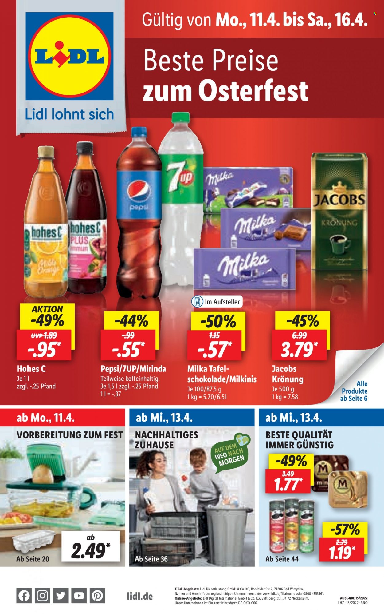 Lidl Prospekte  - 11.04.2022 - 16.04.2022. Seite 1