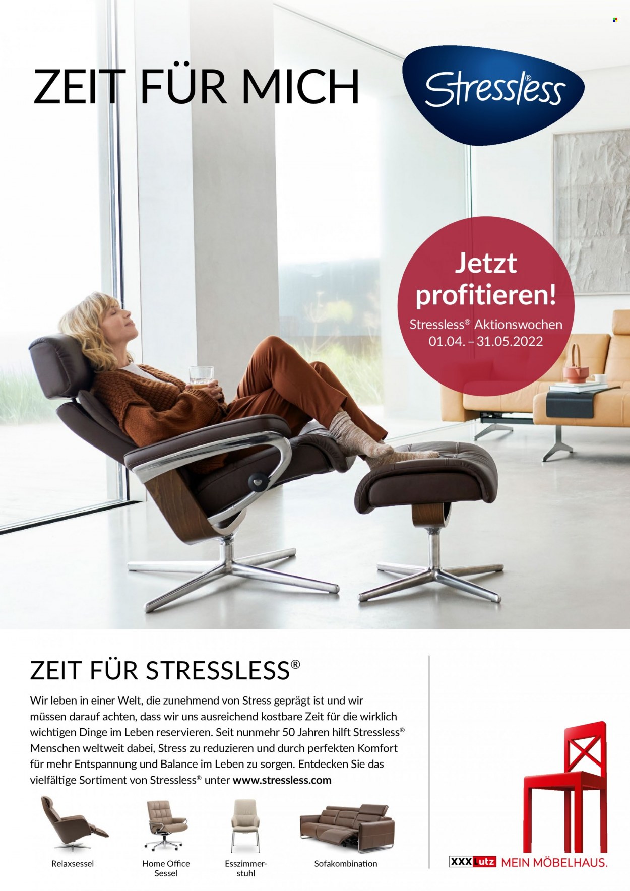 thumbnail - Prospekte XXXLutz - 1.04.2022 - 31.05.2022 - Produkte in Aktion - Stuhl, Relaxsessel, Sessel. Seite 1.