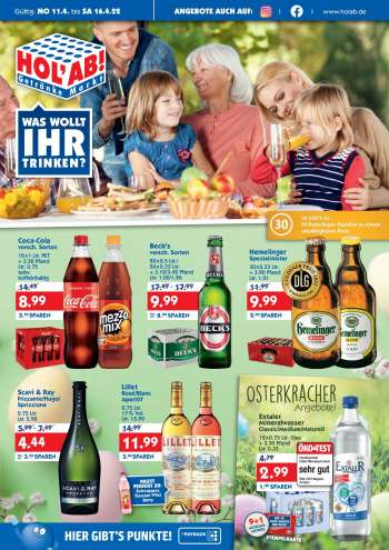 Prospekte Hol'ab! Getränkemarkt - 11.04.2022 - 16.04.2022.