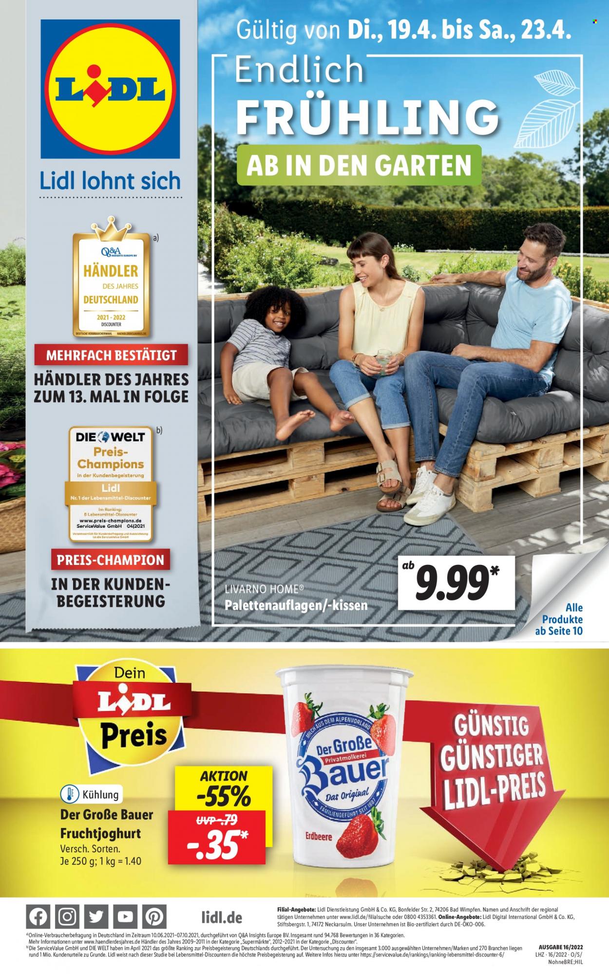 Lidl Prospekte  - 19.04.2022 - 23.04.2022. Seite 1