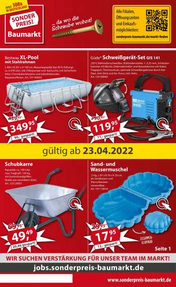 Prospekte Sonderpreis-Baumarkt - 23.04.2022 - 29.04.2022.
