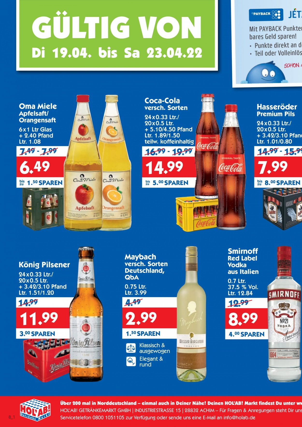 Hol'ab! Getränkemarkt Prospekte  - 19.04.2022 - 23.04.2022. Seite 2