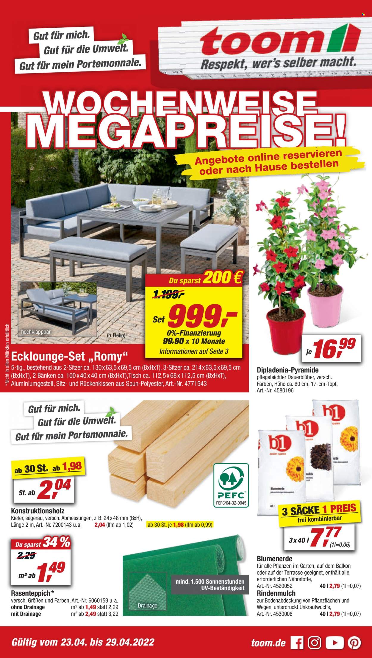 toom Baumarkt Prospekte  - 23.04.2022 - 29.04.2022. Seite 1