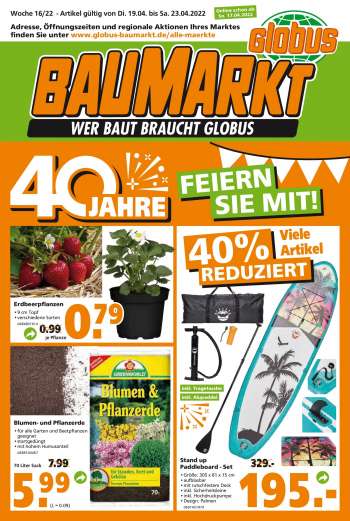Prospekte Globus Baumarkt - 19.04.2022 - 23.04.2022.