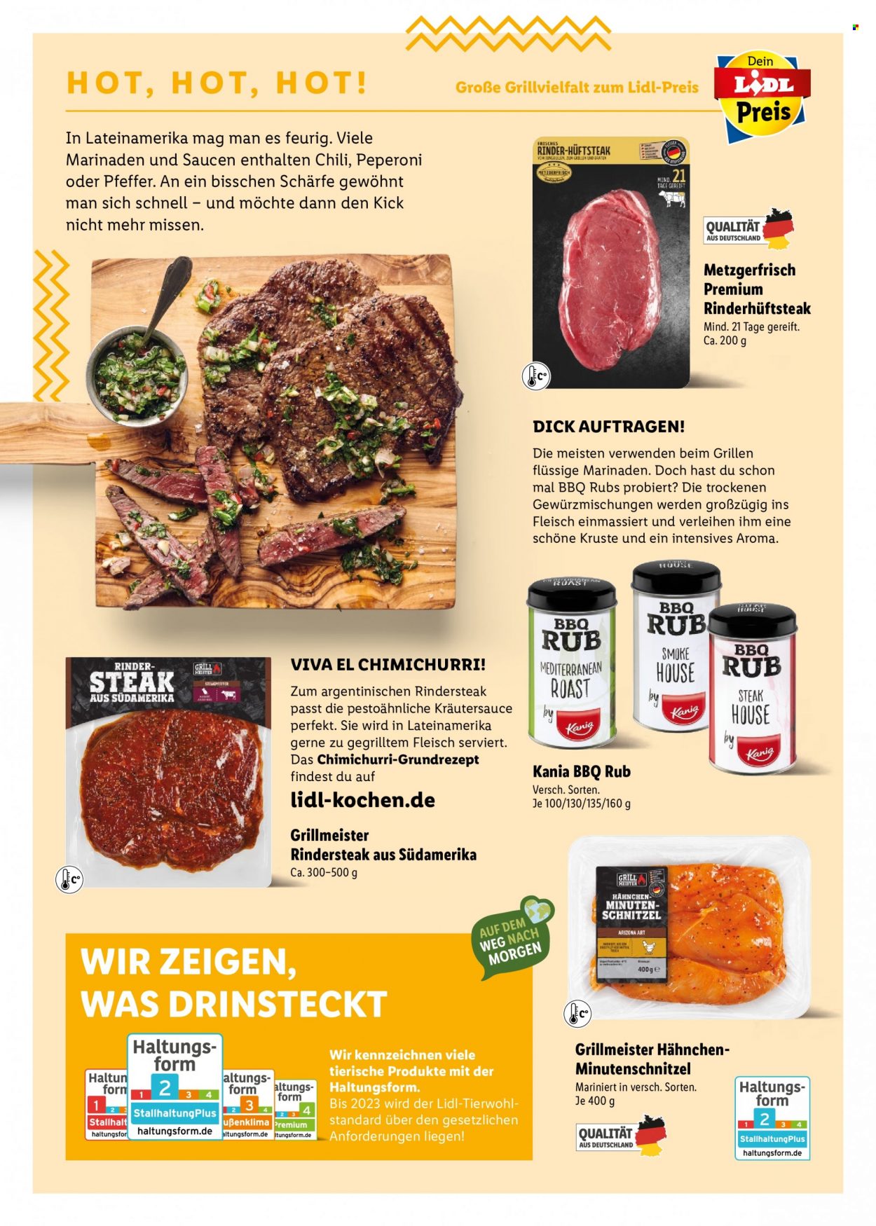 thumbnail - Prospekte Lidl - Produkte in Aktion - Schnitzel, Steak, Rindfleisch, Hüftsteak, Rindersteak, Gewürzmischung, Soße, Grill. Seite 6.