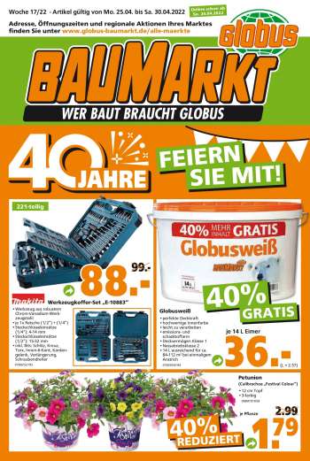 Prospekte Globus Baumarkt - 25.04.2022 - 30.04.2022.