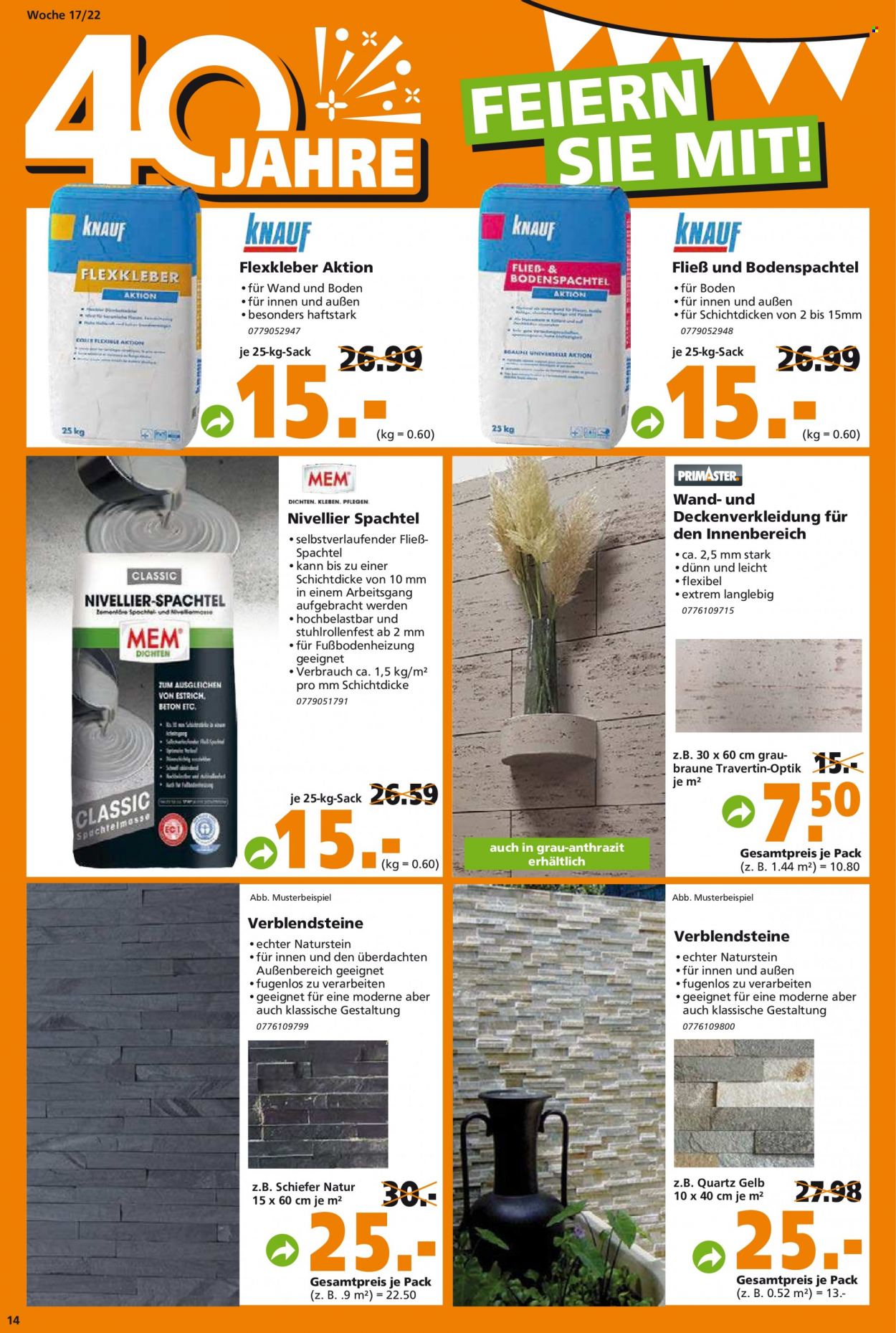 Globus Baumarkt Prospekte  - 25.04.2022 - 30.04.2022. Seite 14