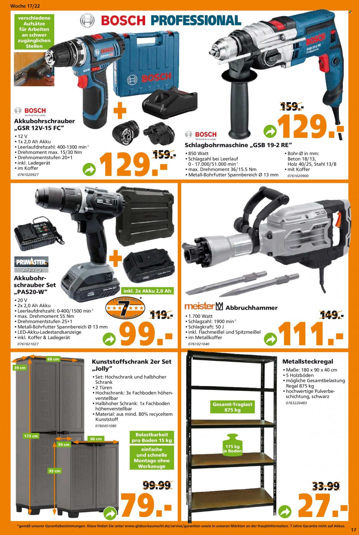 Globus Baumarkt Prospekte  - 25.04.2022 - 30.04.2022. Seite 17