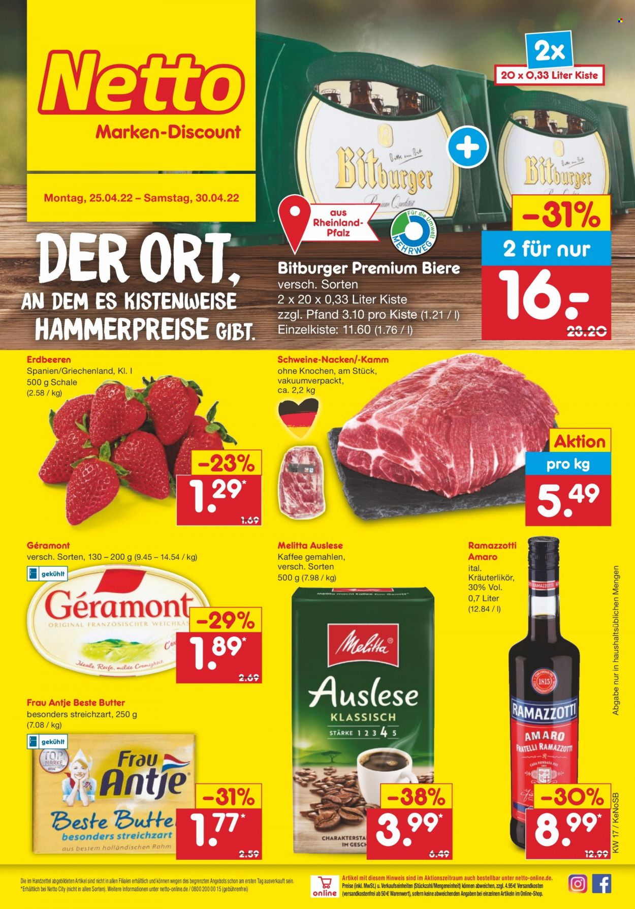 Netto Marken-Discount Prospekte  - 25.04.2022 - 30.04.2022. Seite 1