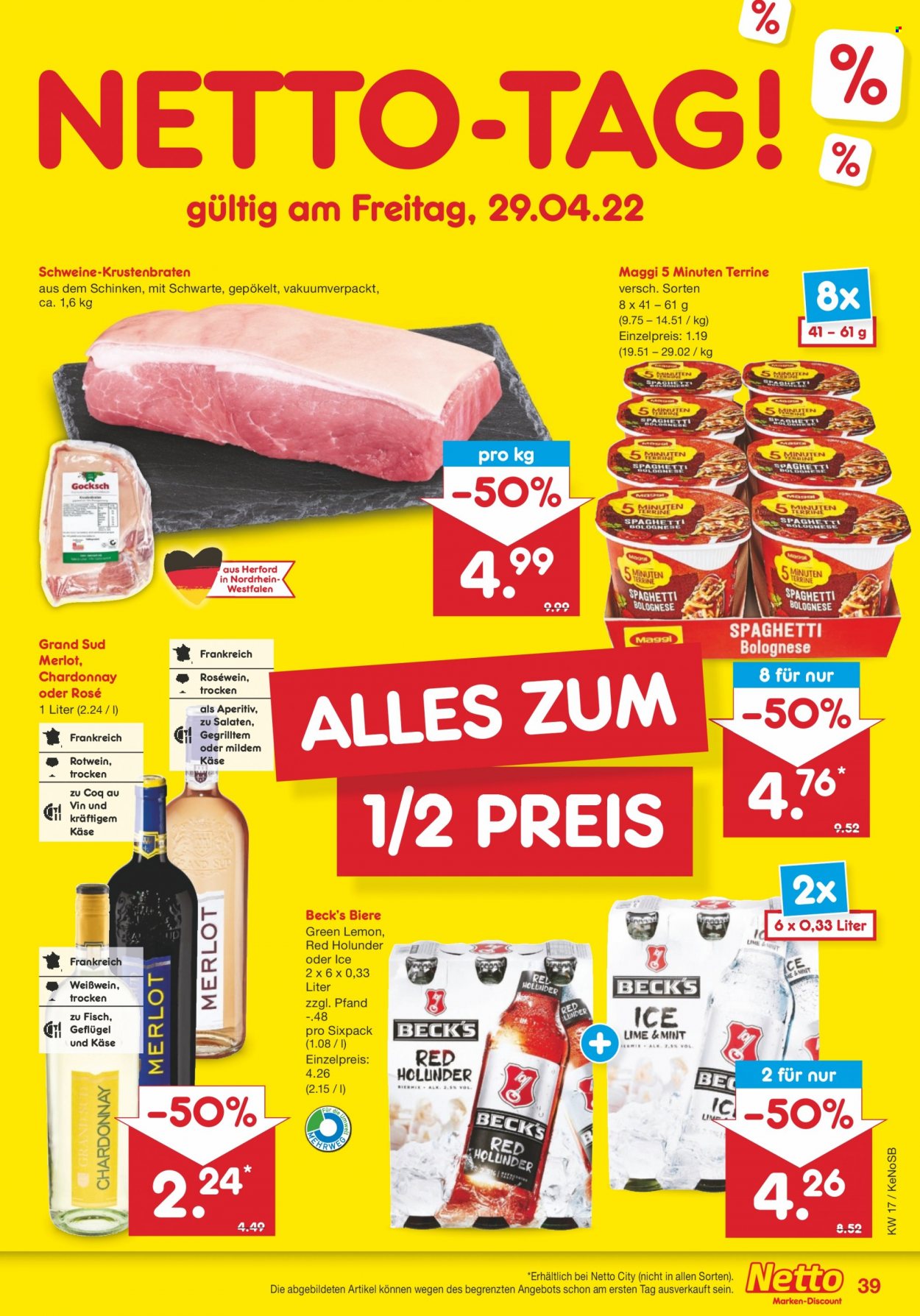 Netto Marken-Discount Prospekte  - 25.04.2022 - 30.04.2022. Seite 39