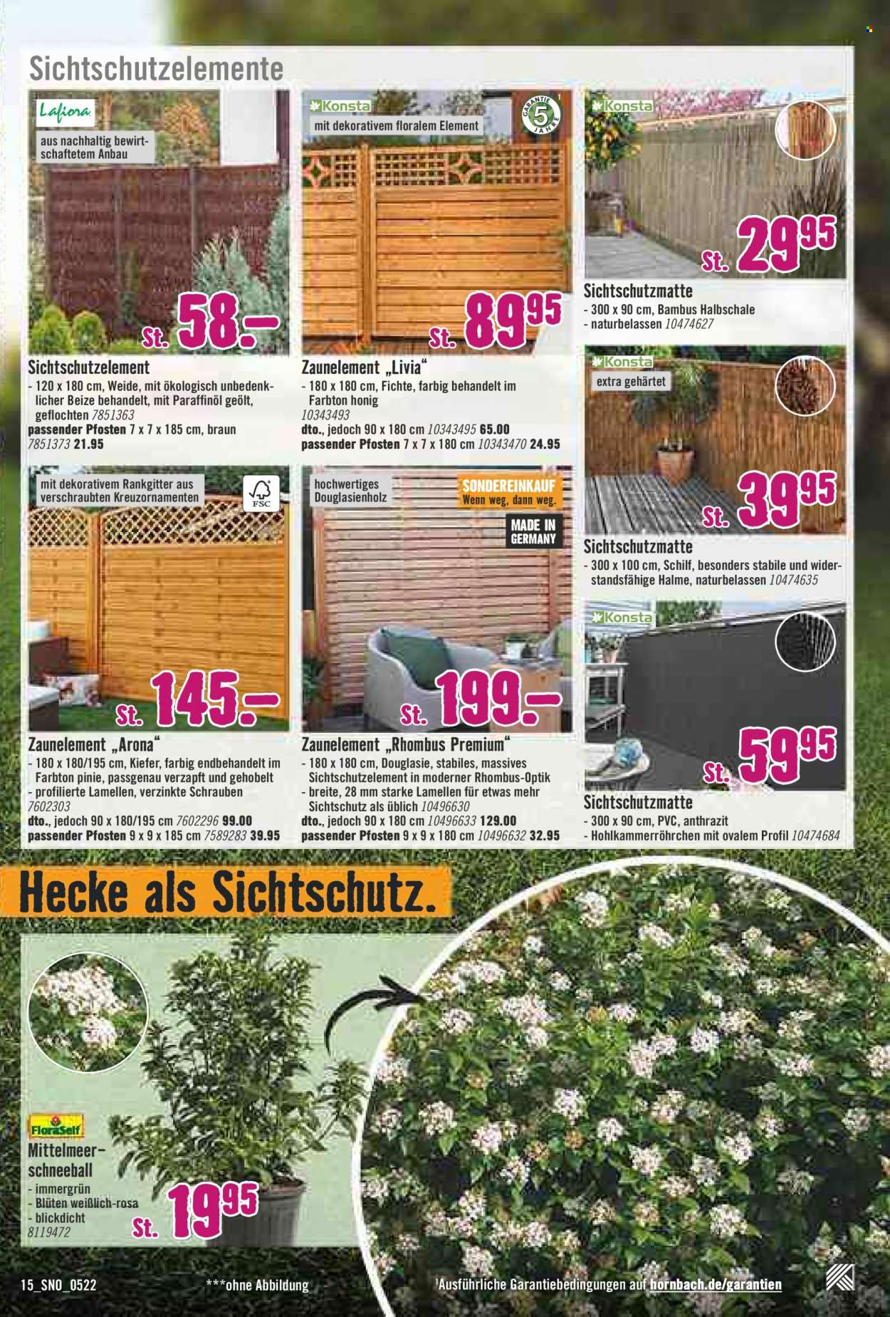thumbnail - Prospekte Hornbach - 28.04.2022 - 25.05.2022 - Produkte in Aktion - Braun, Holz. Seite 15.
