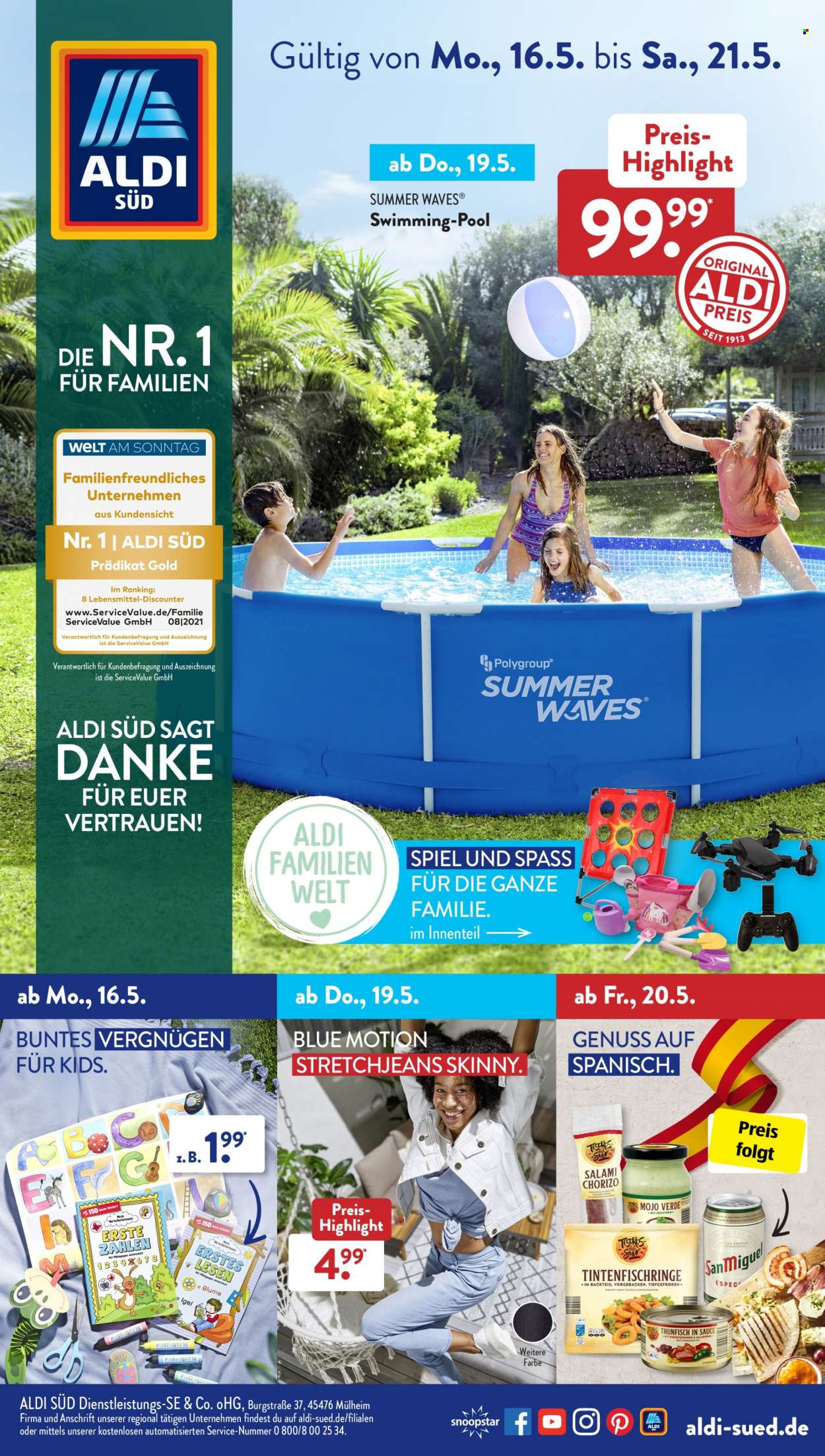 ALDI SÜD Prospekte  - 16.05.2022 - 21.05.2022. Seite 1